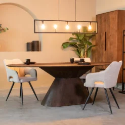 Hot LABEL51 Ovale Eettafel Jagger Mangohout Espresso