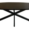 Outlet Livingfurn Ovale Eettafel Jesper Mangohout, 240 x 110cm, kleur Zwart