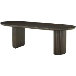 Discount Richmond Interiors Ovale Eettafel Kingston Eiken, kleur Dark Coffee