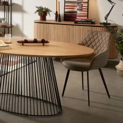 Clearance Kave Home Ovale Eettafel Leska 200 x 110cm, kleur Naturel