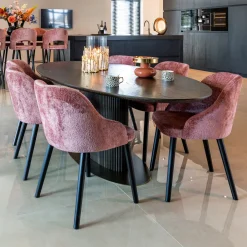 Online Richmond Interiors Ovale Eettafel Luxor Eikenhout, kleur donker Bruin