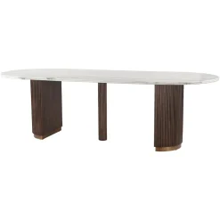 Hot Richmond Interiors Ovale Eettafel Mayfield Marmer en mangohout Bruin