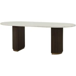 Hot Richmond Interiors Ovale Eettafel Mayfield Marmer en mangohout Bruin
