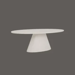 Discount Tower Living Ovale Eettafel Mello MDF, kleur Wit