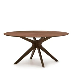 Discount Kave Home Ovale Eettafel Naanim Rubberhout, 180 x 110cm