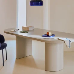 New Kave Home Ovale Eettafel Nealy MDF, kleur Ecru Wit