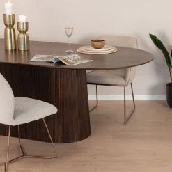 New Sohome Ovale Eettafel Olav Mangohout, kleur Walnoot