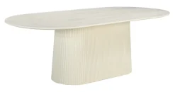 Outlet Livingfurn Ovale Eettafel Patrice Mangohout, kleur Crème