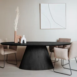 Tower Living Ovale Eettafel Premana Mangohout, kleur Zwart