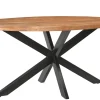 Clearance Livingfurn Ovale Eettafel Rocky Mangohout en staal