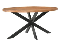 Clearance Livingfurn Ovale Eettafel Rocky Mangohout en staal