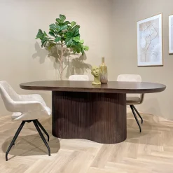 Hot Sohome Ovale Eettafel Sadey Mangohout, kleur Bruin