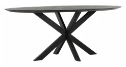Hot DTP Home Ovale Eettafel Shape Teakhout, kleur Zwart