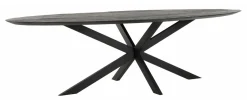 Hot DTP Home Ovale Eettafel Shape Teakhout, kleur Zwart
