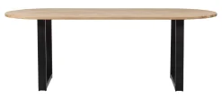 Discount WOOOD Ovale Eettafel Tablo met U-poot, 220 x 90cm Onbehandeld