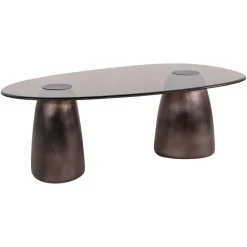 Discount Richmond Interiors Ovale Salontafel Hayden Glas, 128 x 69cm