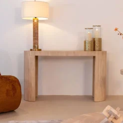 Outlet Richmond Interiors Ovale Sidetable Biltmore Travertin, 140cm Beige