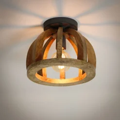 Discount LifestyleFurn Plafondlamp Brenner Mangohout Massief mango naturel