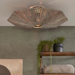Outlet GOOD&MOJO Plafondlamp Panama Raffia, kleur Grijs