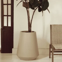 Best Kave Home Plantenpot Calun Cement, Ø50cm Beige