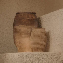 Kave Home Plantenpot Llonga Terracotta, Set van 2 stuks