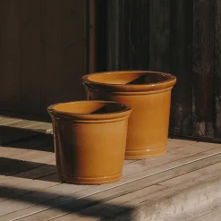 New Kave Home Plantenpot Presili Set van 2 stuks, Terracotta