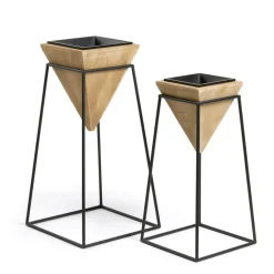 Sale Kave Home Plantenpot Stared Set van 2 stuks Naturel