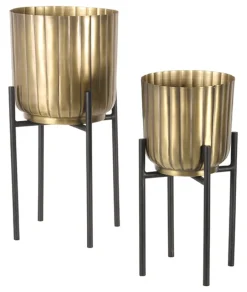 Sale LABEL51 Plantenstandaard Plantin Set van 2 stuks, kleur Antiek goud