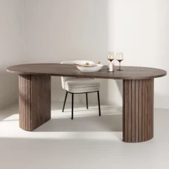 Clearance Nohr Plat Ovale Eettafel Adrin 200 x 90cm, kleur Mokka