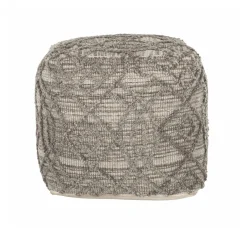 Discount MUST Living Poef Angel 40cm, kleur Naturel / Grijs Naturel/Grijs