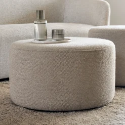 Discount Ethnicraft Poef Barrow Structuurstof, 60cm