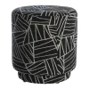 Online Light & Living Poef Davonte 40cm, kleur Zwart/Wit