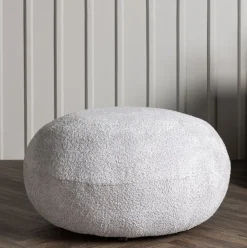 Outlet Nohr Poef Kellisha Teddy, kleur Lichtgrijs