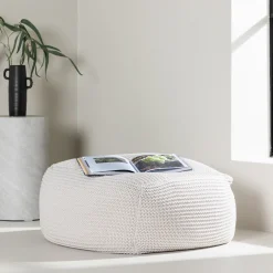 Best Nohr Poef Keyla Geweven, kleur Crème Cru00e8me