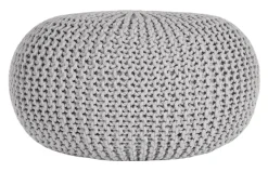 Best LABEL51 Poef Knitted, 70 x 35cm, kleur Lichtgrijs