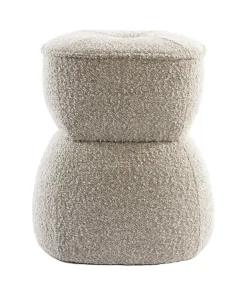 Discount Light & Living Poef Leyla Bouclé, kleur Beige
