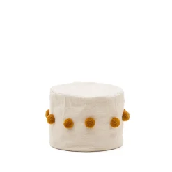 Best Kave Home Poef Manua 40cm, kleur Beige/geel Mosterd