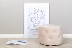 Outlet Nohr Poef Melony Velvet, kleur Beige