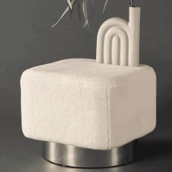 Best Nohr Poef Montey Fleece, kleur Off White