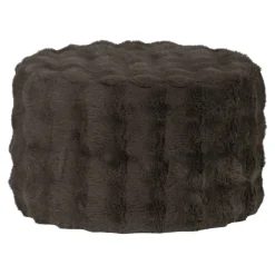 Outlet WOOOD Poef Olven Fluffy stof, kleur Bruin