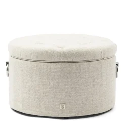 Clearance Rivièra Maison Poef Park Avenue Rich Tweed, kleur Antique White Antiek wit