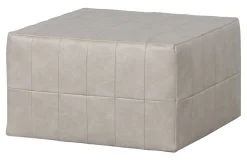 Online WOOOD Poef Patchwork Lederlook, kleur Naturel