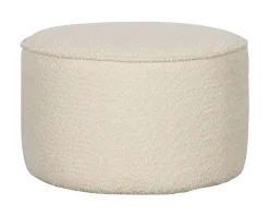 Discount WOOOD Poef Sara Laag, Bouclé, kleur Crème Cru00e8me