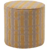 Online WOOOD Poef Sarli 46cm hoog, Chenille, kleur Taupe/Geel