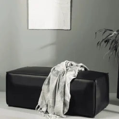 Sale Nohr Poef Zorina Lederlook, kleur Zwart