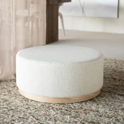 Clearance Eleonora Poef/Salontafel Avah Bouclé, 80cm
