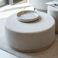 Clearance Eleonora Poef/Salontafel Avah Bouclé, 80cm