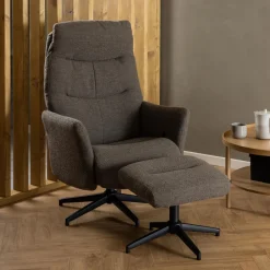New Bendt Relaxfauteuil Talisha Met voetenbank, Bouclé