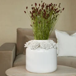 Online Rivièra Maison Riviera MaisonVaas Flourishing Keramiek, 35cm Wit
