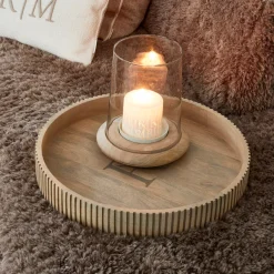 Hot Rivièra Maison Rond Dienblad Anglès Mangohout, 50cm Naturel